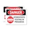 Signmission Hydrostatic Testing In Progress Danger Sign, Vinyl Decal, 7in W x 5in L, 2PK OS-2PACK-DS-D-57-L-2559 - alternate 1